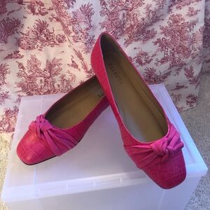 Talbots hot pink leather flats